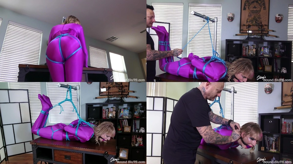 ShinysBoundSluTS -River Enza- Grape'olicious Hogtie [extreme shemale porn videos]