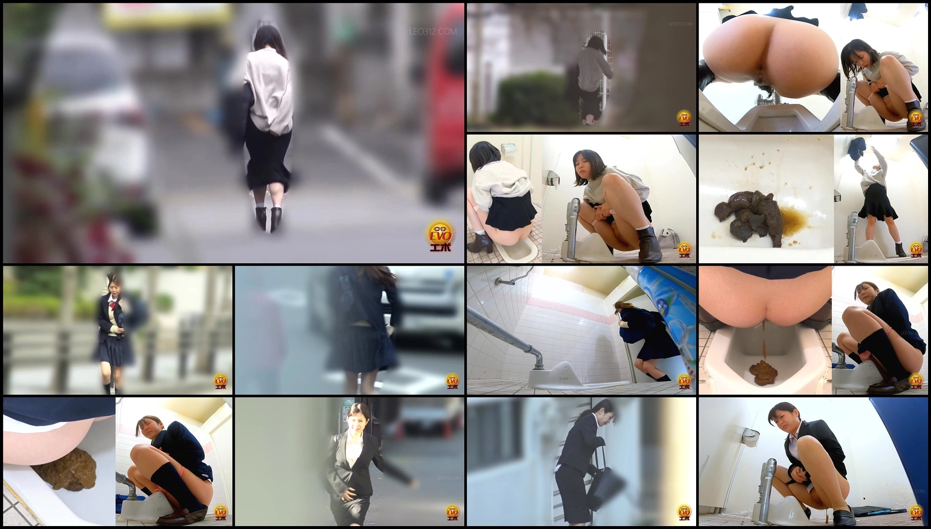 EE-753-Extremely fast dash to the toilet! Girls rushing through the streets to take a poop The ur...
