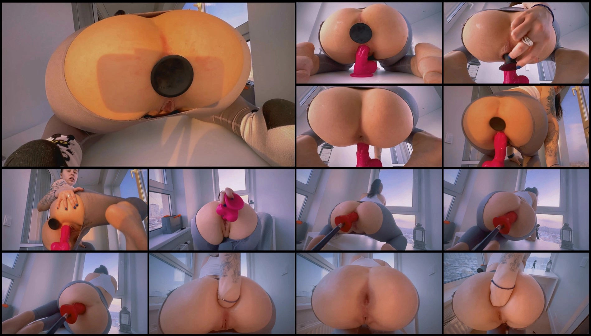 NowFaceBaby Anal Closeup with prolapse on the balcony