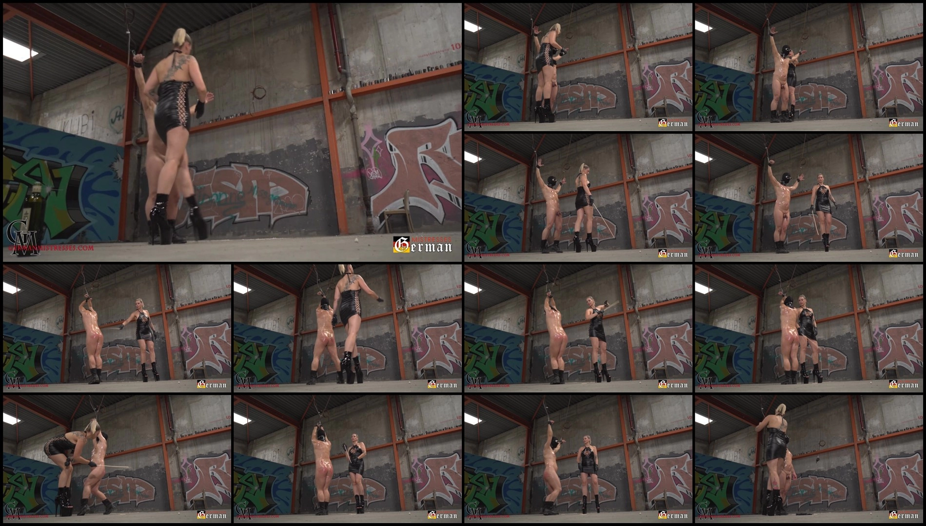 German Mistresses - Aurora Nia Noxx - Caned In The Old Factory