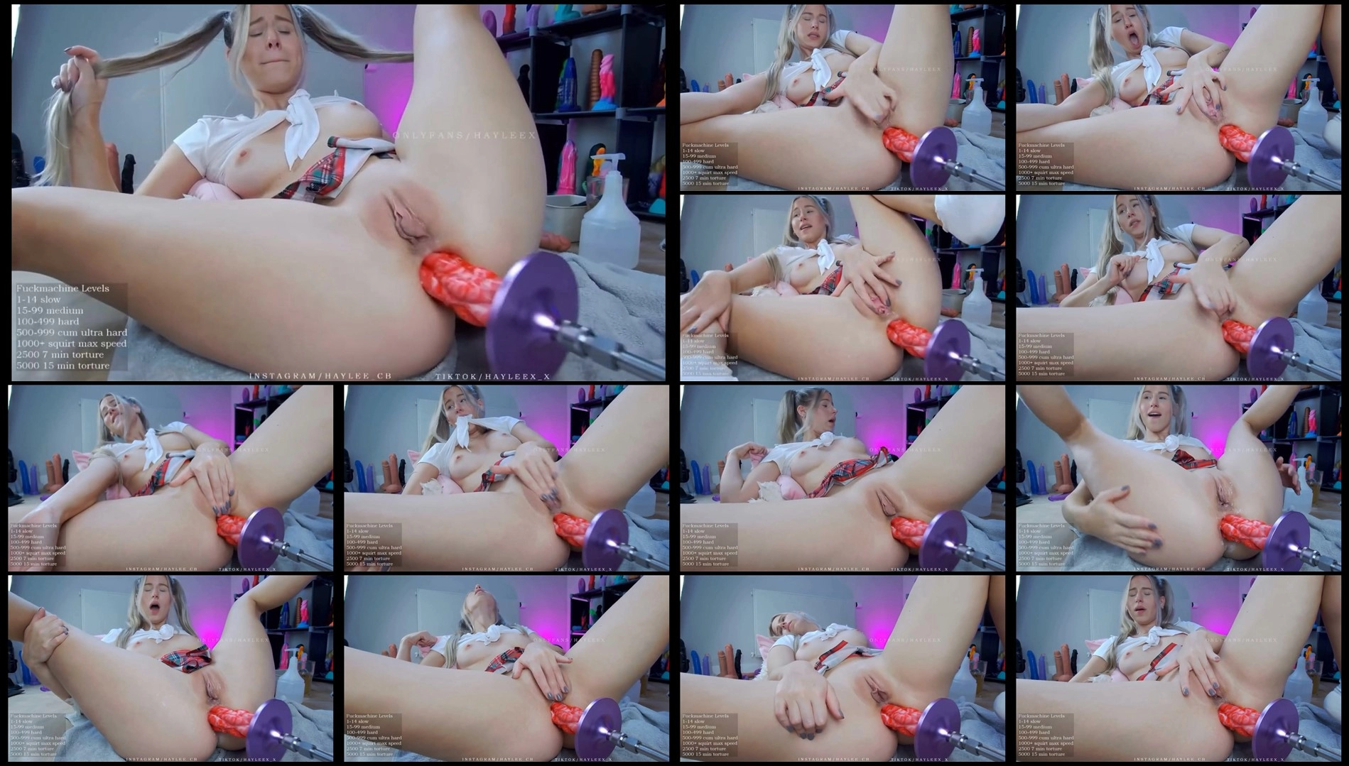 Large labia HayleeX Huge Dildo Anal Fuck with my Fuckmachine-Fuckmachines