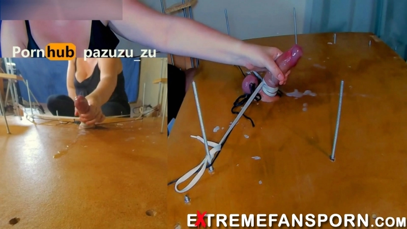 PAZUZU ZU - I Made Him Cum Twice In The Milking Table - Ruined Orgasm