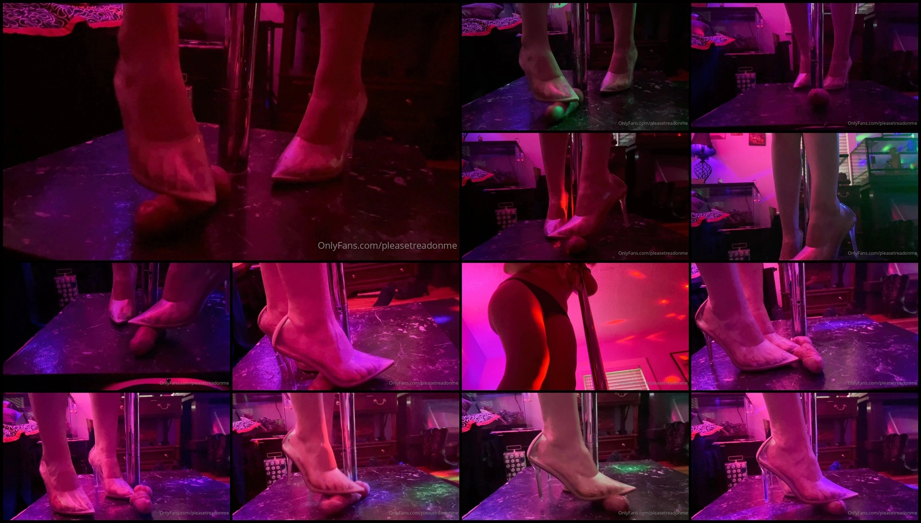 Please Tread On Me - Clear Stilettos Trample