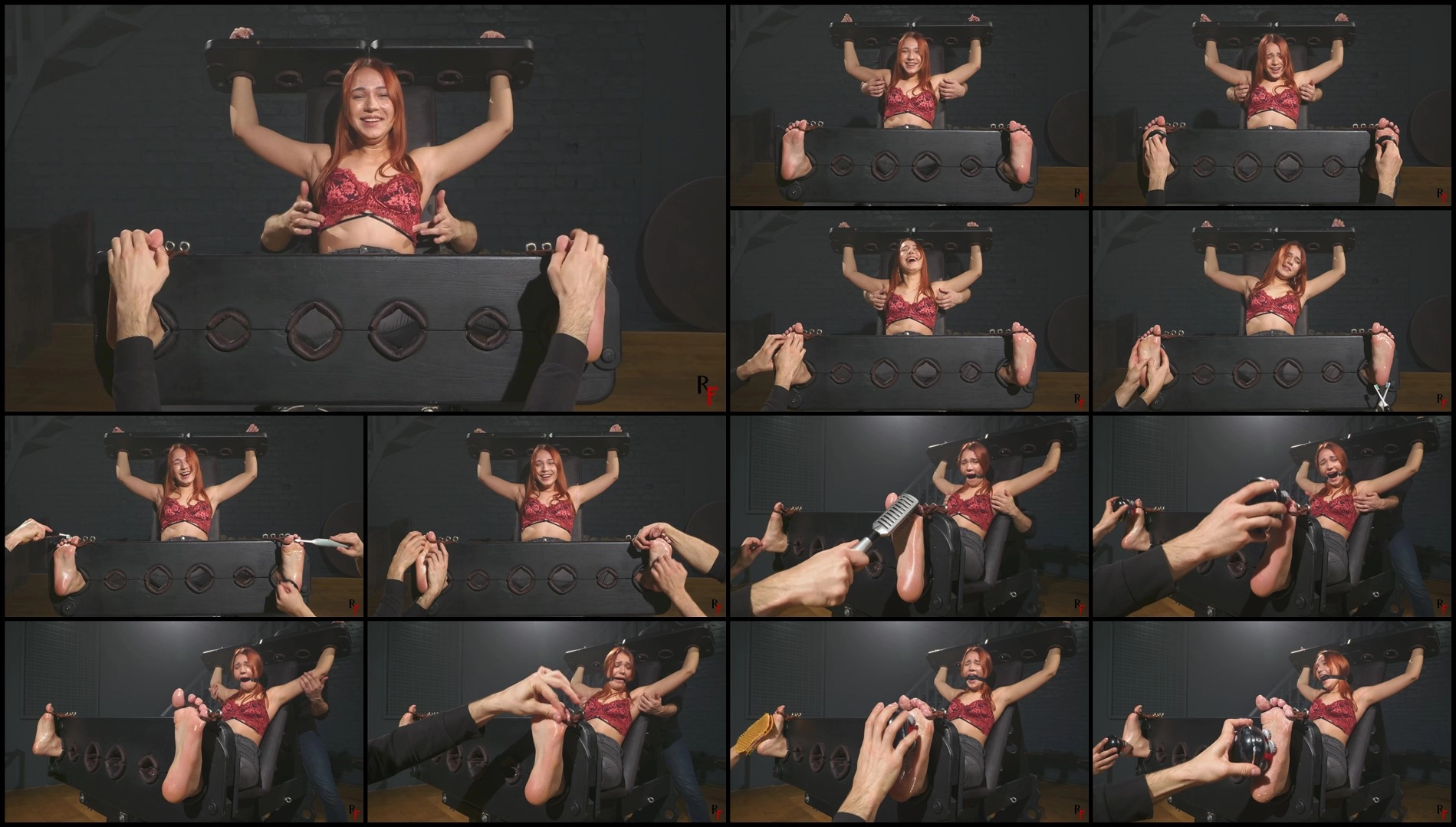 RFStudioProduction – Veronica Barefoot in Stocks – Double Tickling on Soles and Upper Body-mf, Ti...
