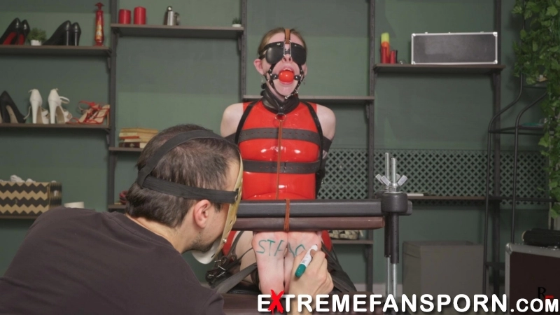 RFStudioProduction – Stacy – A Tickle Toy – Tickling in a Latex, Toe Press, Harness Ballgag and N...