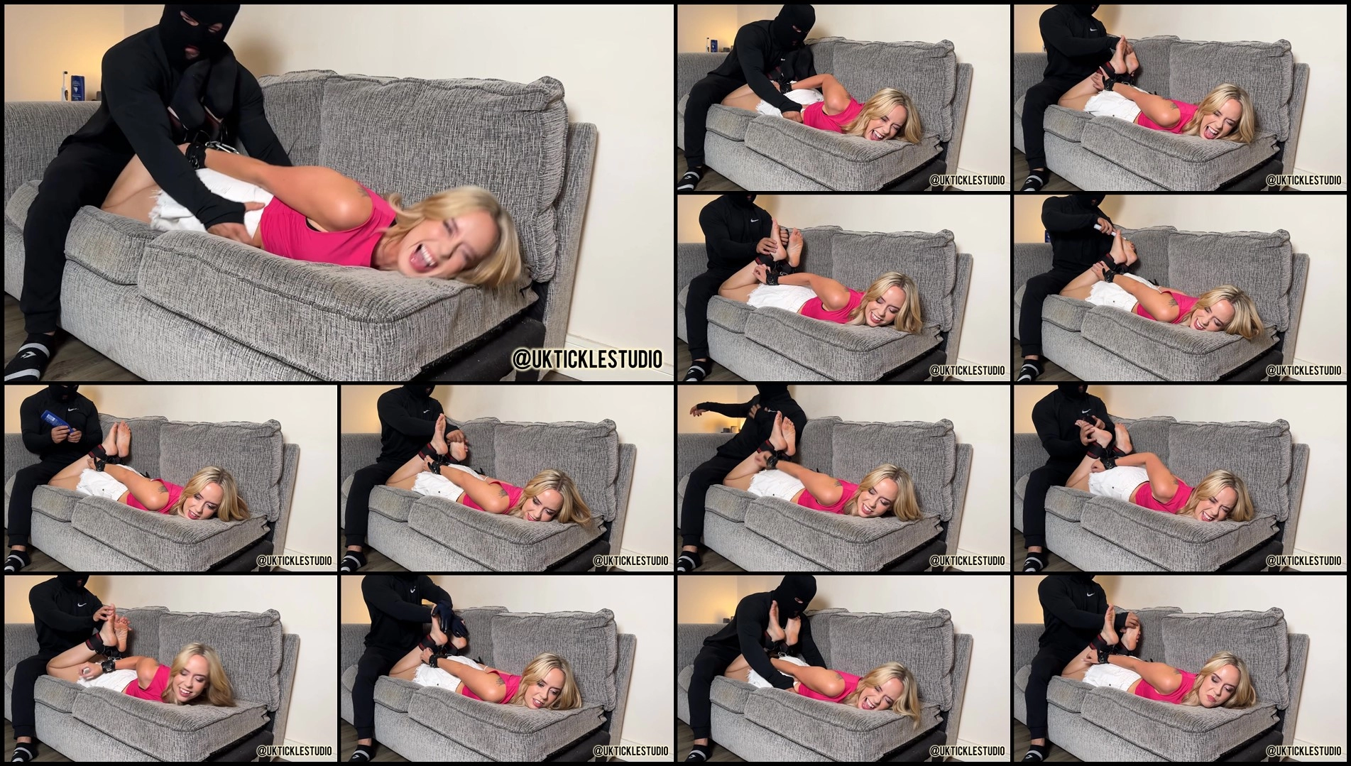 UkTickleStudio – Ellas Hogtied Tickling Session- mf, TicklingFeet, TicklingUpperBody