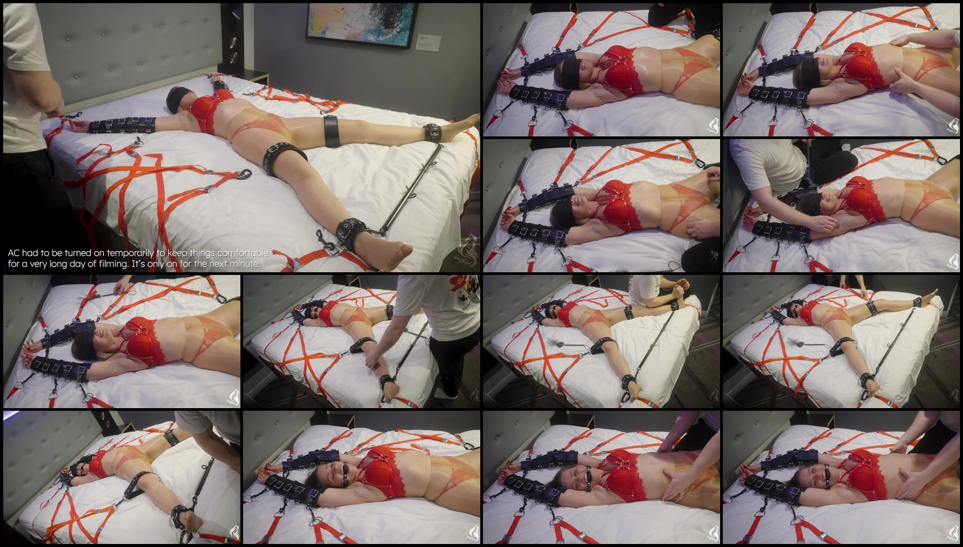 Lottie LaLay Immobilised and Tickled in Nylons – Blindfolded and Ballgagged- mf, NylonFeet, Tickl...