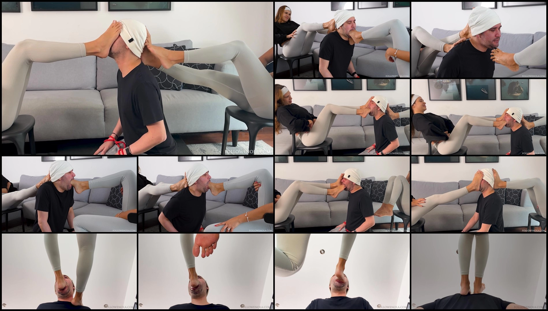 Mistress Enola Fetish - Tag Team Foot Gagging Mistress Enola We Shared His Gag Reflex Like He Was...